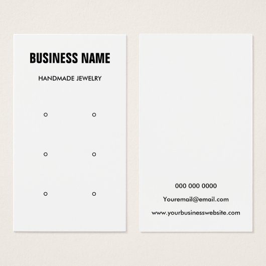 Moderne schwarz-weiße Ohrring-Grafikkarte (Vorne & Hinten)