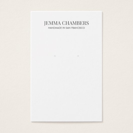 Moderne Schwarz-weiße Ohrringe Schmuckkarte (Vorderseite)