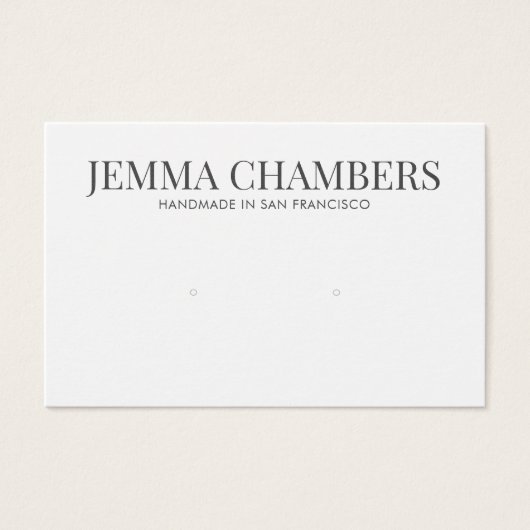 Moderne Schwarz-weiße Ohrringe Schmuckkarten (Vorderseite)