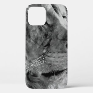 Moderne schwarz-weiße Ölgemälde von König Löwe, Case-Mate iPhone Hülle