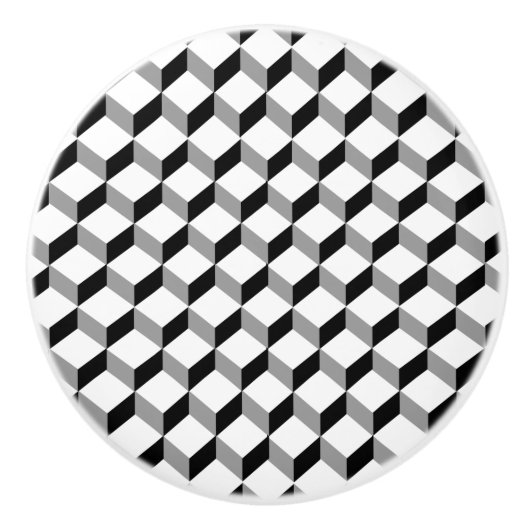 Moderne Schwarz-weiße optische Illusion Keramikknauf (Vorderseite)