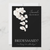 Moderne Schwarz-weiße Orchideen sind meine Brautju Einladung (Vorderseite)