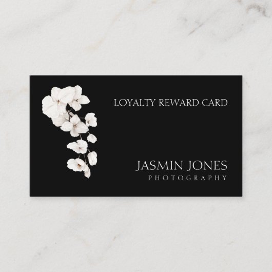 Moderne Schwarz-weiße Orchideen Treuekarte (Vorderseite)