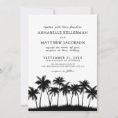 Moderne Schwarz-weiße Palmenbaum Tropische Hochzei Einladung (Vorderseite)