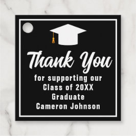 Moderne Schwarz-weiße Personalisierte Graduierungs Geschenkanhänger
