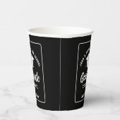 Moderne Schwarz-weiße Personalisierte Graduierungs Pappbecher (Rechts)
