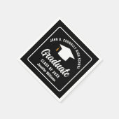 Moderne Schwarz-weiße Personalisierte Graduierungs Serviette (Ecke)