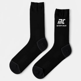 Moderne schwarz-weiße personalisierte Monogramm Socken
