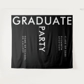 Moderne Schwarz-weiße Personalisierung des Abschlu Wandteppich (Vorderseite (Horizontal))