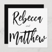 Moderne Schwarz-weiße Pinselschrift Großer Name Ho Einladung (Vorne/Hinten)