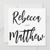 Moderne Schwarz-weiße Pinselschrift Großer Name Ho Einladung (Vorderseite)