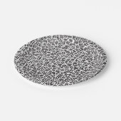 Moderne Schwarz-weiße Pinselstriche konfetti Muste Pappteller (Schrägansicht)