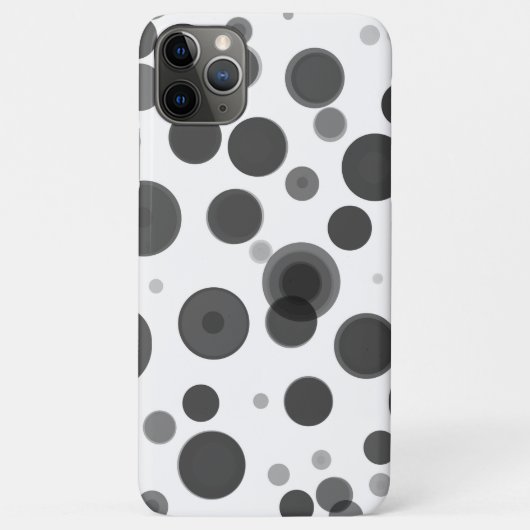 Moderne Schwarz-weiße Polka Dot Bubbles Minimal Case-Mate iPhone Hülle (Rückseite)