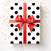 Moderne Schwarz-weiße Polka Dots Geschenkpapier