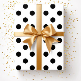 Moderne Schwarz-weiße Polka Dots Geschenkpapier