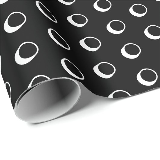 Moderne schwarz-weiße Polka-Punkte-Muster machen n Geschenkpapier (Rolleneckpunkt)