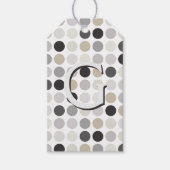 Moderne Schwarz-weiße Polka-Punkte-Mustermonogramm Geschenkanhänger (Vorderseite)