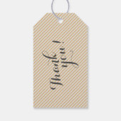 Moderne Schwarz-weiße Polka-Punkte-Mustermonogramm Geschenkanhänger (Rückseite)