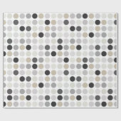 Moderne Schwarz-weiße Polka-Punkte-Mustermonogramm Geschenkpapier (Flach)