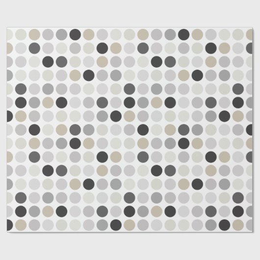 Moderne Schwarz-weiße Polka-Punkte-Mustermonogramm Geschenkpapier (Flach)