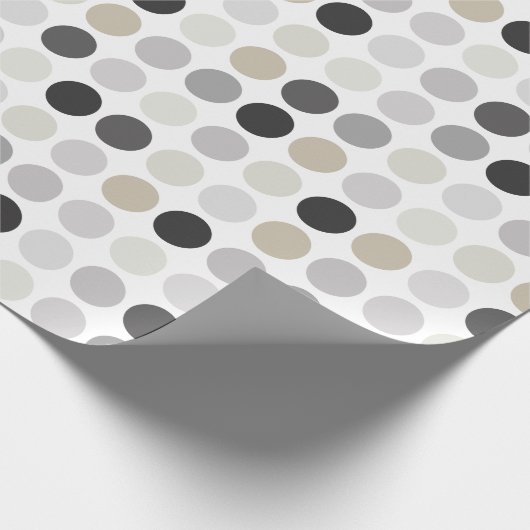 Moderne Schwarz-weiße Polka-Punkte-Mustermonogramm Geschenkpapier (Ecke)
