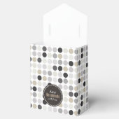 Moderne Schwarz-weiße Polka-Punkte-Mustermonogramm Geschenkschachtel (Geöffnet)