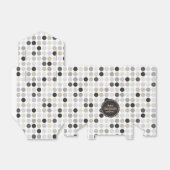 Moderne Schwarz-weiße Polka-Punkte-Mustermonogramm Geschenkschachtel (Ungefaltet)