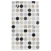 Moderne Schwarz-weiße Polka-Punkte-Mustermonogramm Kleine Geschenktüte (Rückseite)