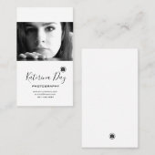 Moderne Schwarz-weiße Porträtfotografie Visitenkarte (Vorne/Hinten)