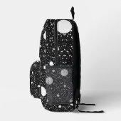 Moderne Schwarz-weiße Punkte - Anfangsbuchstaben Bedruckter Rucksack (Rechts)