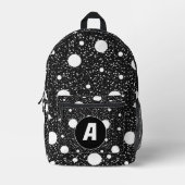 Moderne Schwarz-weiße Punkte - Anfangsbuchstaben Bedruckter Rucksack (Vorderseite)