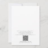 Moderne Schwarz-weiße QR-Hochzeit Einladung (Rückseite)
