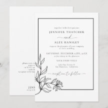 Moderne Schwarz-weiße QR-Hochzeit