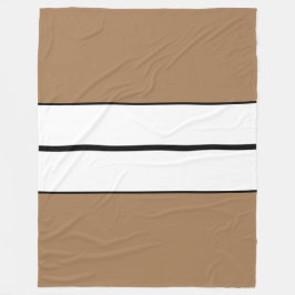 Moderne Schwarz-weiße Rennstreifen auf Mocha Brown Fleecedecke