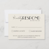 Moderne Schwarz-weiße Retro-Whimsical-Hochzeit RSVP Karte (Vorderseite)