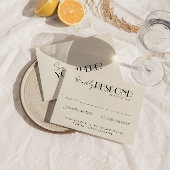 Moderne Schwarz-weiße Retro-Whimsical-Hochzeit RSVP Karte