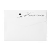 Moderne Schwarz-weiße RETT UNSERER DATENhochzeit (Rückseite)