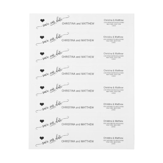 Moderne Schwarz-weiße RETT UNSERER DATENhochzeit (Bogen)