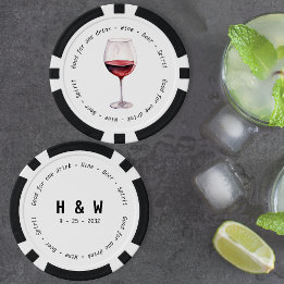 Moderne Schwarz-weiße Rotweinsuppe Pokerchips