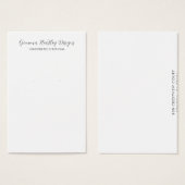 Moderne Schwarz-weiße Script-Earring-Display-Karte (Vorne & Hinten)