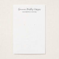 Moderne Schwarz-weiße Script-Earring-Display-Karte