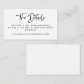 Moderne Schwarz-weiße Script-Hochzeitsseite - Deta Begleitkarte (Vorne/Hinten)