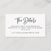 Moderne Schwarz-weiße Script-Hochzeitsseite - Deta Begleitkarte (Vorderseite)