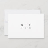 Moderne Schwarz-weiße Script-Minimal-Hochzeit RSVP Karte (Rückseite)