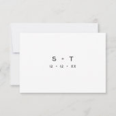 Moderne Schwarz-weiße Script-Minimal-Hochzeit Save The Date (Rückseite)