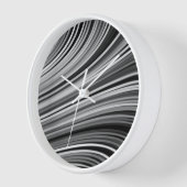 Moderne Schwarz-weiße Silver Gray Curvy Lines Uhr (Winkel)