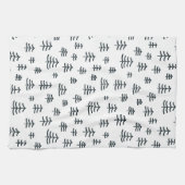 Moderne schwarz-weiße skandinavische Weihnachtsbau Geschirrtuch (Horizontal)