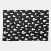 Moderne schwarz-weiße skandinavische Weihnachtsbau Geschirrtuch (Horizontal)