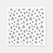 Moderne schwarz-weiße skandinavische Weihnachtsbau Serviette (Vorderseite)