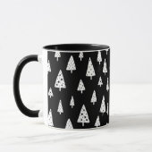 Moderne schwarz-weiße skandinavische Weihnachtsbau Tasse (Links)
